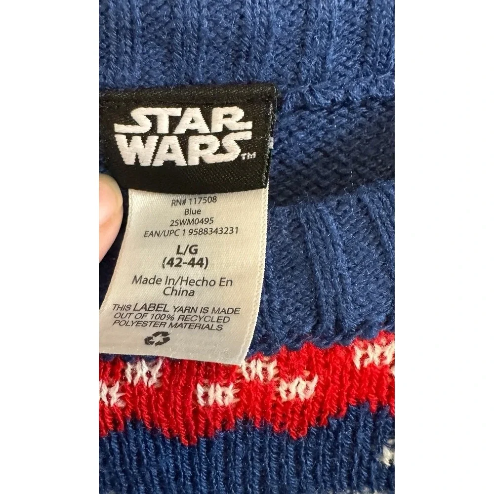 Y2K Star Wars Grogu Sweater  "Galaxy's Greetings" Mandalorian Ugly Christmas Lg‎ - Picture 6 of 6